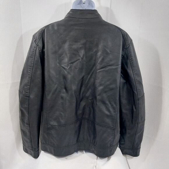 GUESS! GORGEOUS BLACK FAUX LEATHER MOTO/BIKER INSPIRED JACKET, COAT! SZ 2XL - Picture 6 of 9